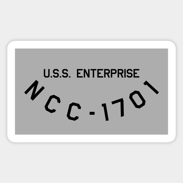 Ship Registry: USS Enterprise (NCC-1701) Sticker by Starkiller1701